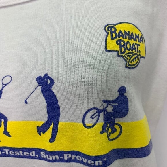 Banana Boat XL Graphic T Shirt Suncreen Tee Slim Fit White Short Sleeve - Picture 5 of 9